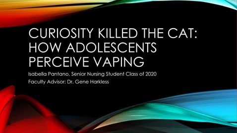 Thumbnail for entry Curiosity Killed the Cat: How Adolescents Perceive Vaping