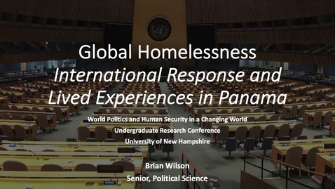 Thumbnail for Global Homelessness: International Response and Lived Experiences in Panama