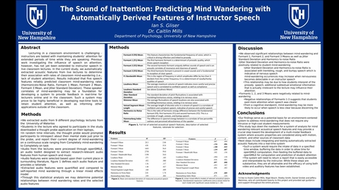 Thumbnail for entry The Sound of Inattention: Predicting Mind Wandering with Automatically Derived Features of Instructor Speech