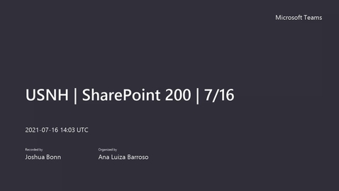 Thumbnail for entry USNH - Microsoft SharePoint training Level 200 - 7_16