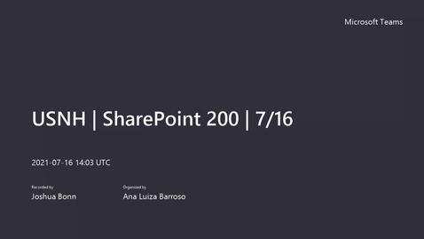 Thumbnail for USNH - Microsoft SharePoint training Level 200 - 7_16