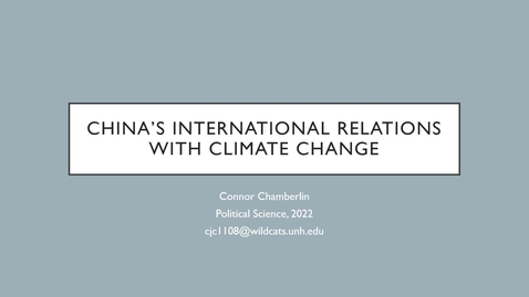 Thumbnail for entry China's International Relations with Climate Change