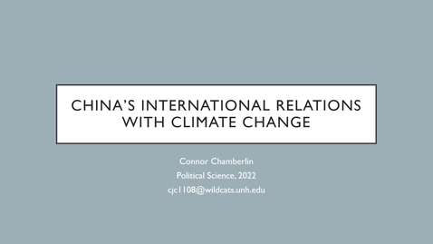 Thumbnail for China's International Relations with Climate Change
