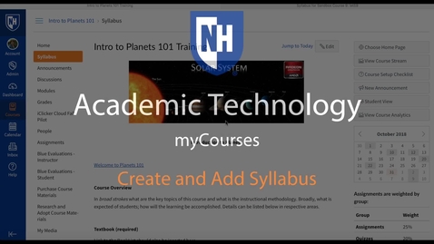 Thumbnail for entry myCourses - Create and Add Syllabus