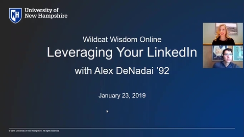 Thumbnail for entry Wildcat Wisdom Online- Leveraging your LinkedIn