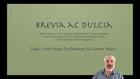 Thumbnail for entry Noun Declensions and Gender (Brevia ac Dulcia, Basic)