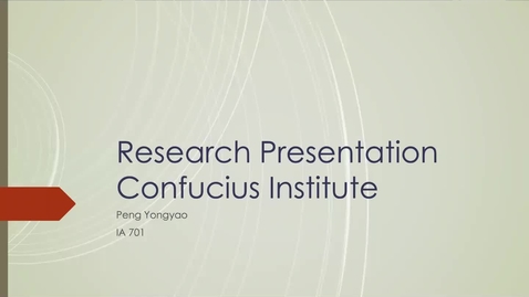 Thumbnail for China's Soft Power Project: Confucius Institute