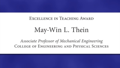 Thumbnail for May Win L. Thein Faculty Excellence 2012