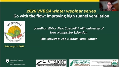 Thumbnail for Go With the Flow: Improving High Tunnel Ventilation | Winter 2026 Webinar