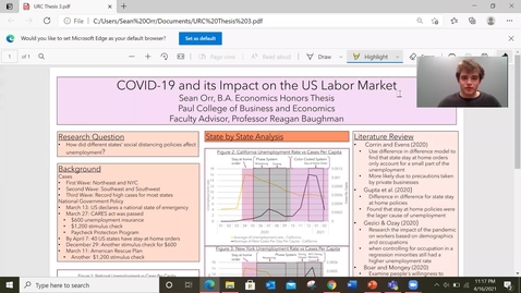 Thumbnail for entry Paul.Honors.COVID and US Labor Market