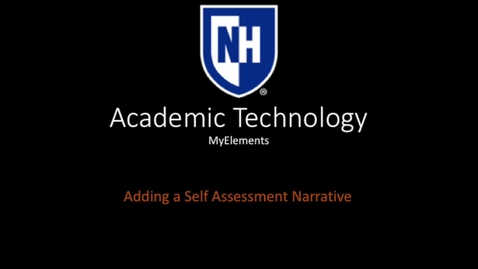 Thumbnail for myElements - adding a self assessment narrative