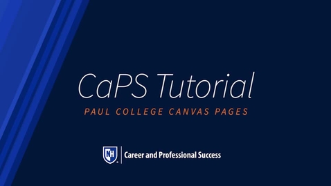 Thumbnail for CaPS Tutorial: Paul College Canvas Page Tour