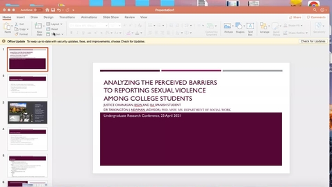 Thumbnail for entry Analyzing the Perceived Barriers to Reporting Sexual Violence Among College Students