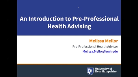 Thumbnail for entry Introduction to Pre-Professional Health Advising