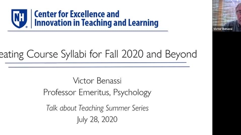 Thumbnail for entry Creating Syllabi for Fall 2020 and Beyond. 7/28/2020