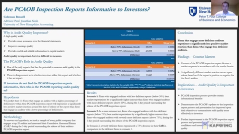 Thumbnail for entry Are PCAOB Inspection Reports Informative to Investors?