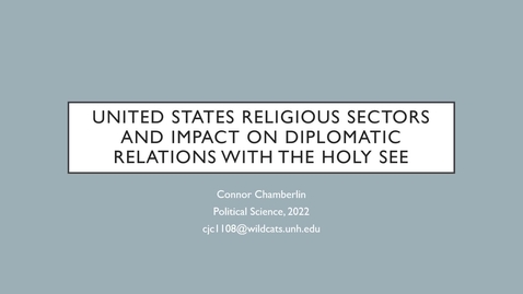 Thumbnail for Religous Sectors and the Relationship Between the United States and the Holy See