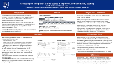 Thumbnail for entry Assessing the Integration of Sub-Scales to Improve Automated Essay Scoring