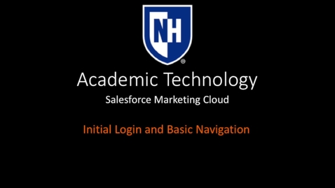 Thumbnail for entry SFMC - Initial Login and Basic Navigation