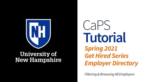 Thumbnail for entry How To: Spring 2021 Employer Directory for Hiring Events