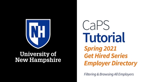 Thumbnail for How To: Spring 2021 Employer Directory for Hiring Events