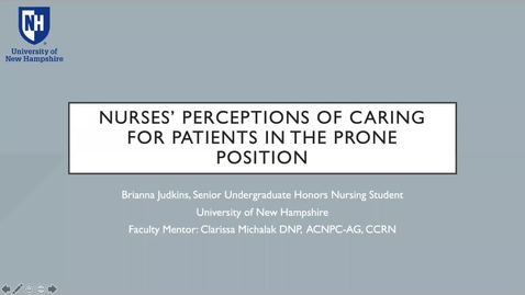 Thumbnail for entry Nurses' Perceptions of Caring for Patients in the Prone Position