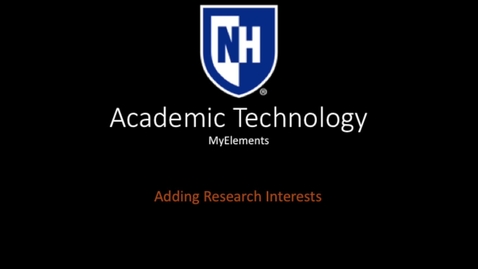 Thumbnail for myElements - Adding Research Interests