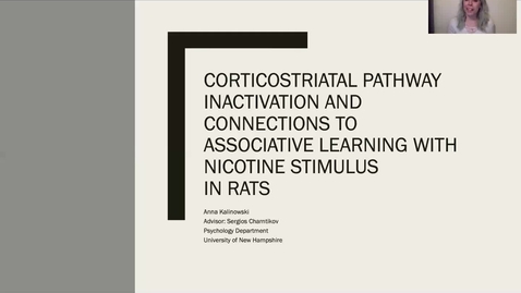 Thumbnail for entry Corticostriatal Pathway Inactivation and Connections to Associative Learning with Nicotine Stimulus In Rats