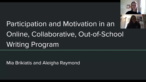 Thumbnail for entry Participation and Motivation in an Online, Collaborative, Out-of-School Writing Program