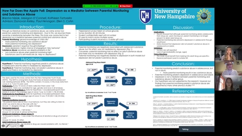 Thumbnail for entry How Far Does The apple fall: Depression as a mediator between parental monitoring and substance abuse