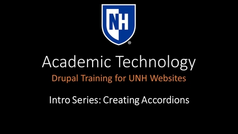 Thumbnail for entry Drupal Intro Series - Creating Accordions