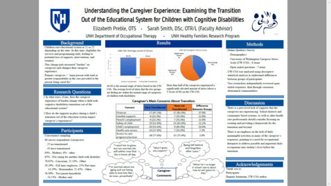 Thumbnail for Understanding the Caregiver Experience: Examining the Transition Out of the Educational System for Children with Cognitive Disabilities
