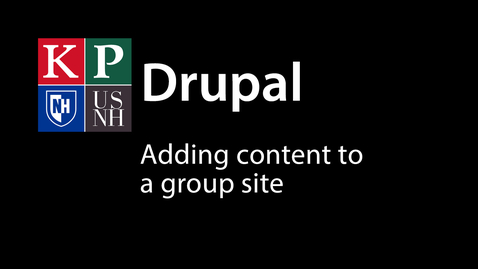 Thumbnail for Adding Content to a Group