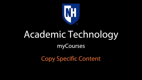 Thumbnail for entry myCourses - Copy Specific Content