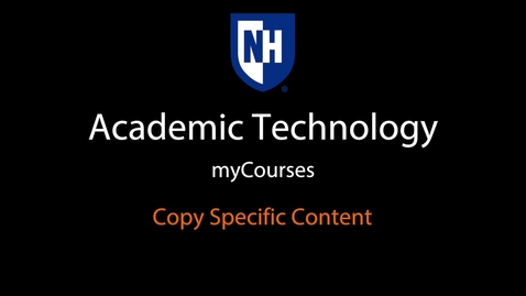 Thumbnail for myCourses - Copy Specific Content