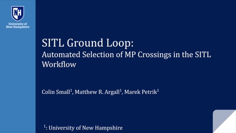 Thumbnail for entry SITL Ground Loop: Automated Selection of MP Crossings in the SITL Workflow