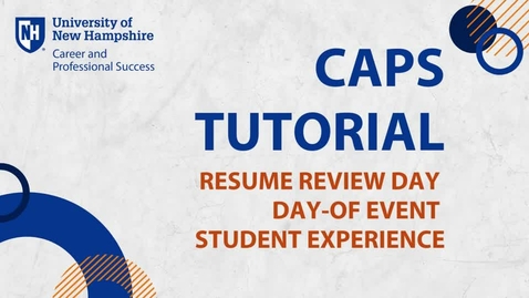 Thumbnail for entry Resume Review Day in Handshake: Student Day-of Event Experience Preview