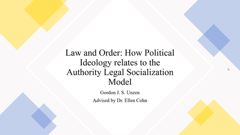 Thumbnail for entry Law and Order: How Political Ideology relates to the Authority Legal Socialization Model