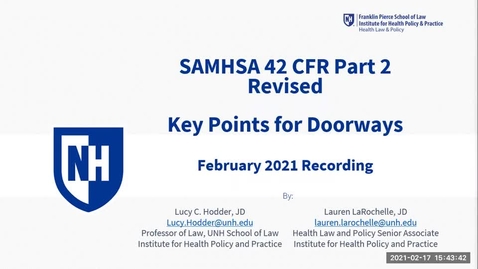 Thumbnail for SUD Confidentiality – Overview and Update for SOR and SUD Providers: Introduction (Phase 1)