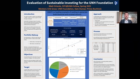 Thumbnail for entry INDEPENDENT RESEARCH. Evaluation of Sustainable Investing for the UNH Foundation