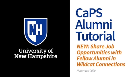 Thumbnail for How To: Post a Job for Alumni Using Wildcat Connections