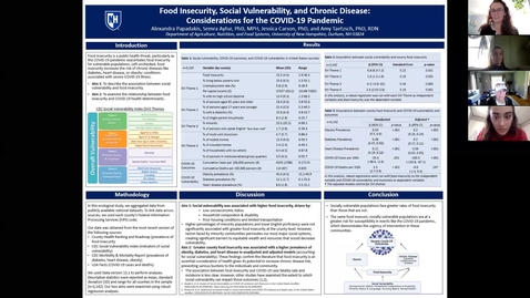 Thumbnail for entry National Disparities in Food Securi-ty, Social Vulnerability and Health Conditions: Considerations for the COVID-19 Pandemic