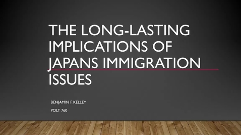 Thumbnail for entry The Long-Lasting Implications of Japan's Immigration Issues