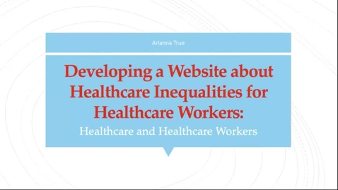 Thumbnail for entry Developing a Healthcare Inequalities Website