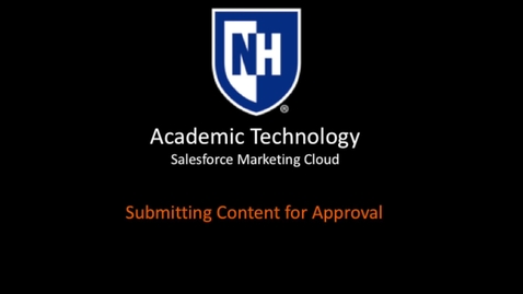 Thumbnail for SFMC - Submitting Content For Approval
