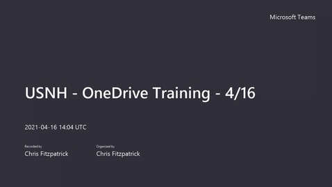 Thumbnail for entry USNH - OneDrive Training - 4_16