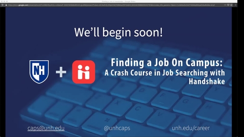 Thumbnail for Webinar - Finding a Job On Campus: A Crash Course in Job Searching with Handshake!