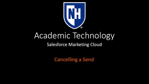 Thumbnail for SFMC - Cancelling a Send