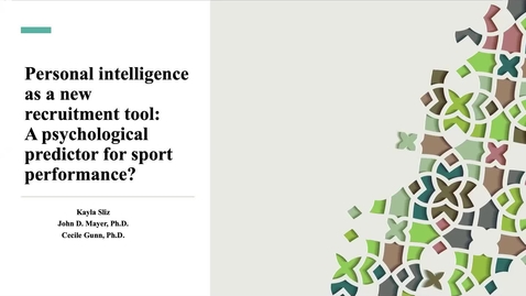 Thumbnail for Personal intelligence as a new recruitment tool: A psychological predictor for sport performance?