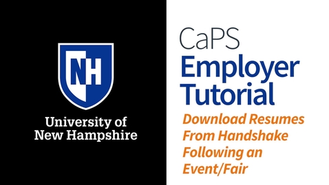 Thumbnail for entry Employer How To: Download Resumes Following an Event